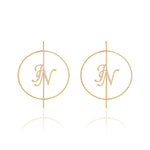 Personalized Initial Hoop Earrings - Bansri Mehta Design