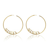 Personalized Name Hoop Earrings - Bansri Mehta Design