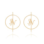 Personalized Initial Hoop Earrings - Bansri Mehta Design