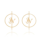 Personalized Initial Hoop Earrings - Bansri Mehta Design
