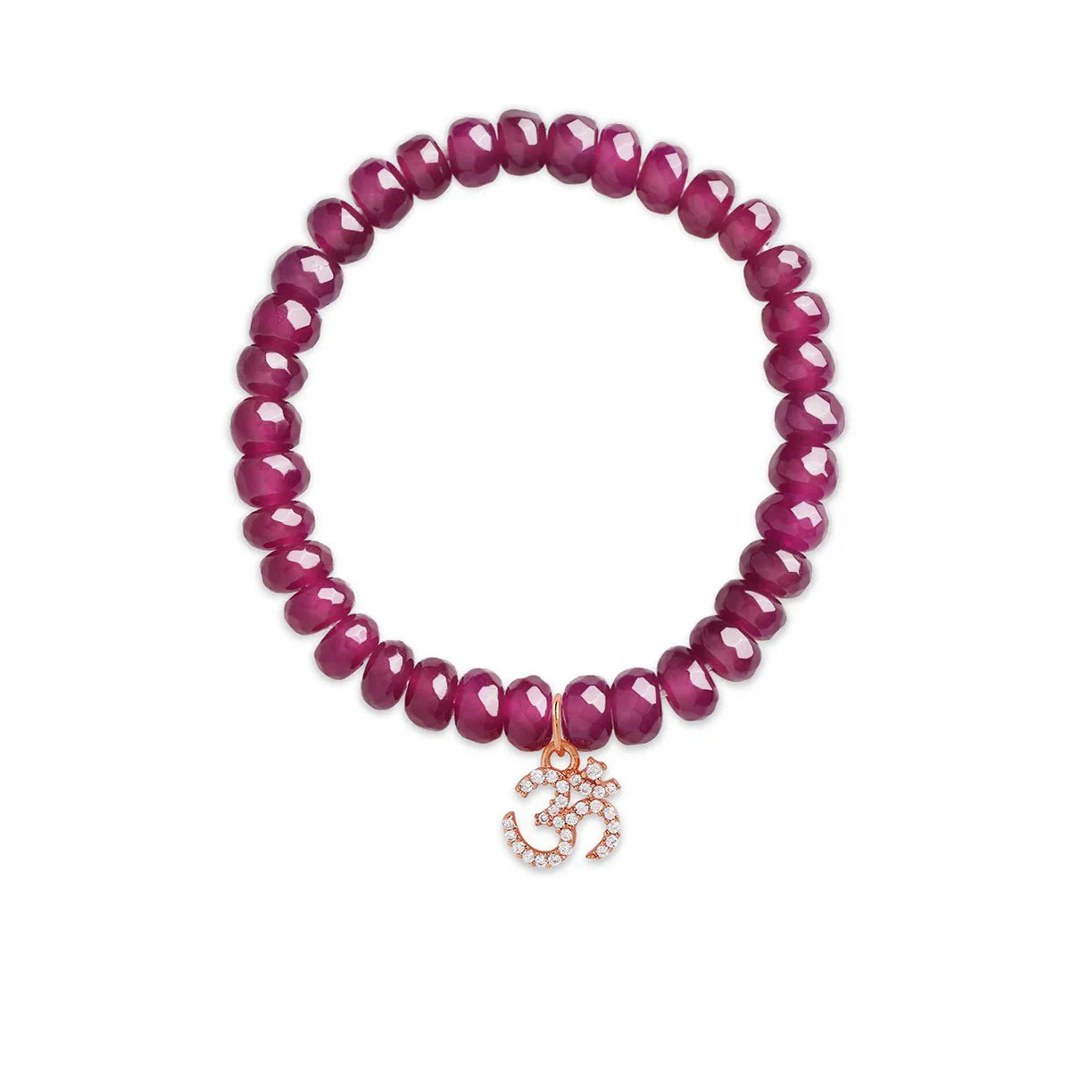 Aum Charm Agate Stone Bracelet