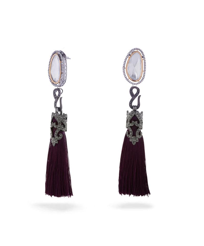 Vintage Vogue Tassel Duster Statement Earrings - Bansri Mehta Design