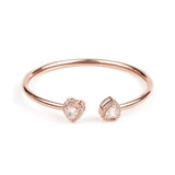 Heart Double Solitaire Flexi Bangle Bracelet & Stud Earrings Set - Bansri Mehta Design