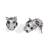 Multi Stone Encrusted Panther Stud Earring - Bansri Mehta Design