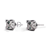 Multi Stone Encrusted Panther Stud Earring - Bansri Mehta Design