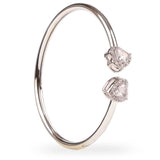 Heart Double Solitaire Flexi Bangle Bracelet & Stud Earrings Set - Bansri Mehta Design