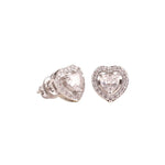 Heart Double Solitaire Flexi Bangle Bracelet & Stud Earrings Set - Bansri Mehta Design