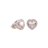 Heart Double Solitaire Flexi Bangle Bracelet & Stud Earrings Set - Bansri Mehta Design