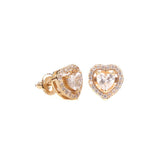 Heart Double Solitaire Flexi Bangle Bracelet & Stud Earrings Set - Bansri Mehta Design