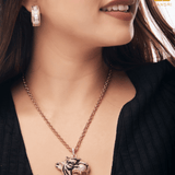 Baguette Oval Hoop Earring - Bansri Mehta Design