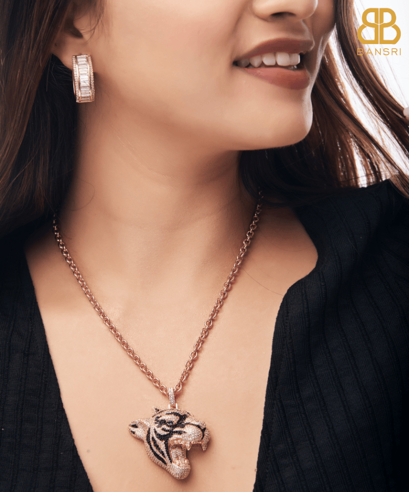 Baguette Oval Hoop Earring - Bansri Mehta Design