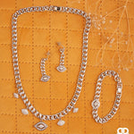 Cuban Link Evil Eye Necklace, Bracelet & Earring Set - Bansri Mehta Design