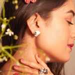 Enamel Panther Head Stud Earring - Bansri Mehta Design