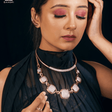 Cuboid Interlink Statement Collar Necklace & Earring Set - Bansri Mehta Design