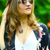 Multicolour Butterfly Necklace with Swarovski Crystals - Bansri Mehta Design