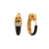 Gold Deux Panthera Headed Necklace, Bracelet Cuff, Earring & Ring - Bansri Mehta Design