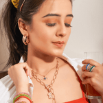 Colorful Beaded Medallion Charm Bracelet - Bansri Mehta Design