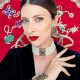 Maharani Pearl Necklace, Bracelet & Earring Set - Bansri Mehta Design