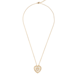 Mother of Pearl Heart Solitaire Necklace & Earring Set - Bansri Mehta Design