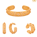 Imana Flexi Mesh Bracelet, Hoop Earrings & Ring Set - Bansri Mehta Design