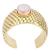 Samantha Basketweave Oyster Shell Mop Cuff - BANSRI                                                                 Jewelry Lounge