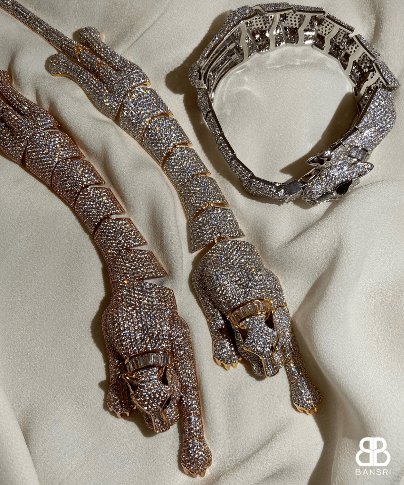 Glam Crystal Encrusted Panther Bracelet - Bansri Mehta Design