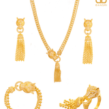 Gold Panther Beaded Necklace, Earring, Bracelet & Ring Set - Bansri Mehta Design