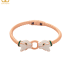 Double Headed Enamel Panther Headed Bangle Bracelet - Bansri Mehta Design