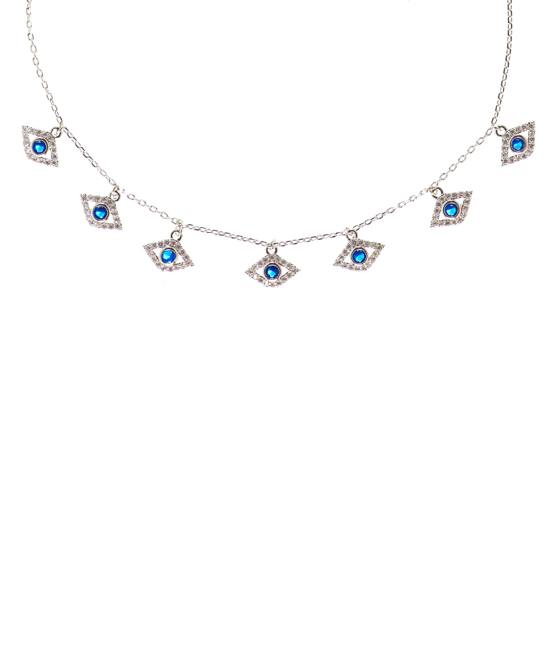 Mini Evil Eye Adjustable Choker & Collar Necklace - Bansri Mehta Design
