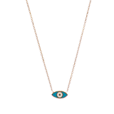 Reversible Two Toned Enamel Mini Evil Eye Necklace - Bansri Mehta Design