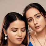 Pearl Statement Crystal Studded Earrings - Bansri Mehta Design