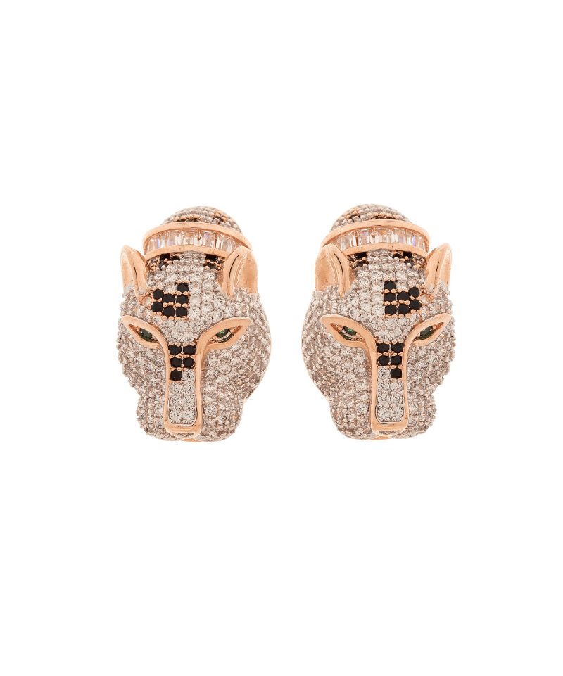 Le Panthera Rosegold Collar Necklace & Bracelet & Earring Set - Bansri Mehta Design