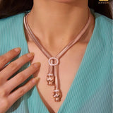 Double Headed Panthera Snakechain Dangler Necklace - Bansri Mehta Design