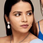 Pearl Statement Crystal Studded Earrings - Bansri Mehta Design