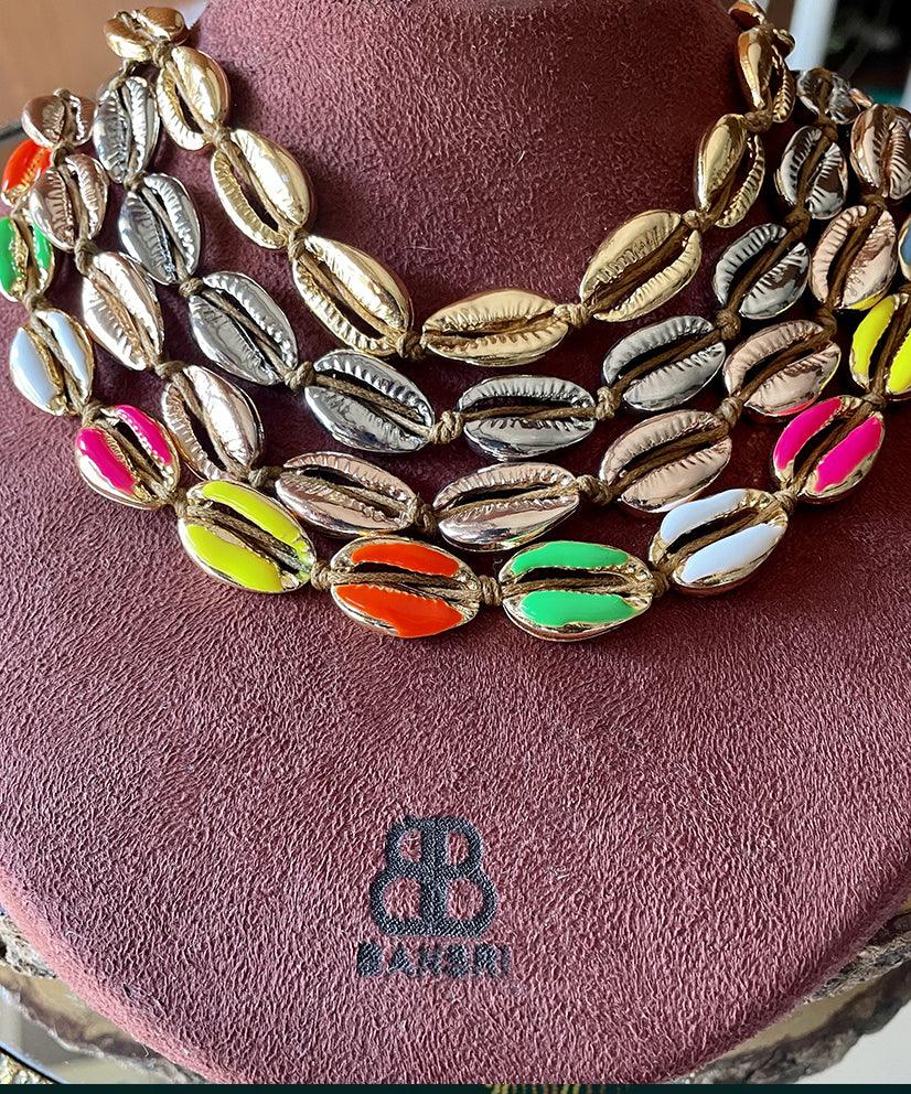 Silver Cowrie Shell Necklace & Bracelet/Anklet Set - Bansri Mehta Design