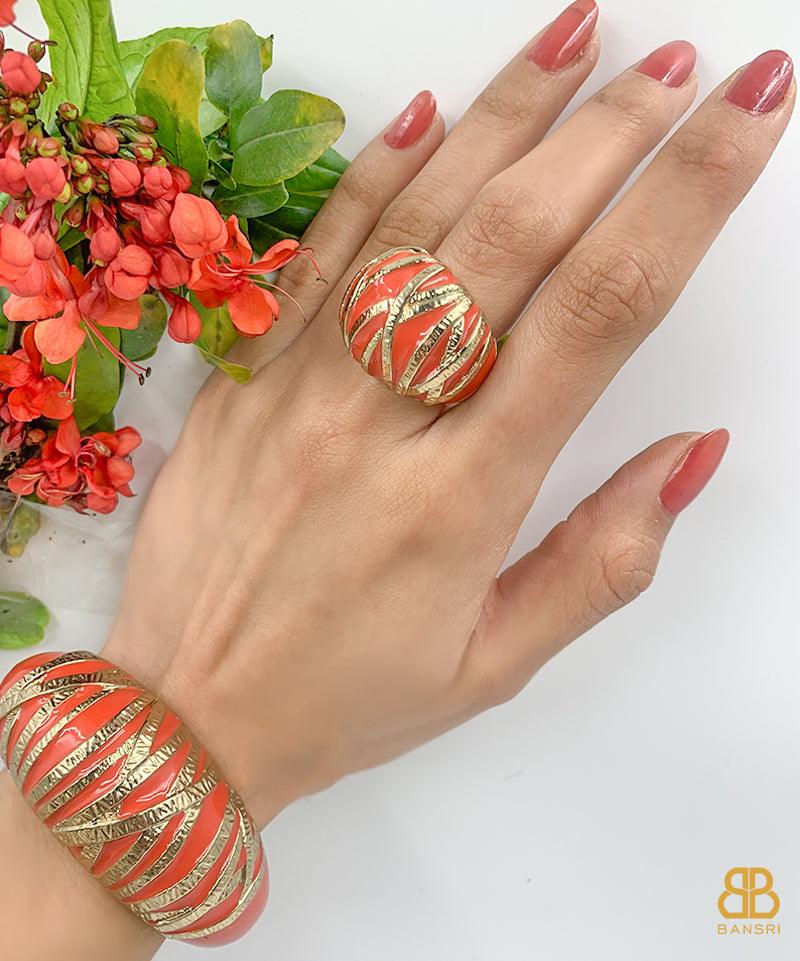 Enamel Stripey Ring - Bansri Mehta Design
