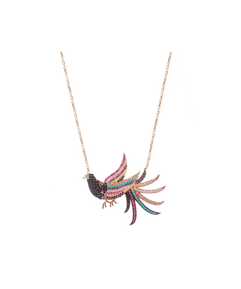 Bold and Bright Tropical Bird Necklace - Bansri Mehta Design