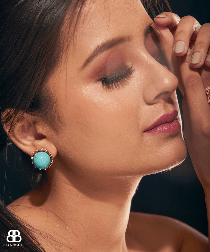 Grecian Goddess Pearl Ball Stud Earrings - Bansri Mehta Design