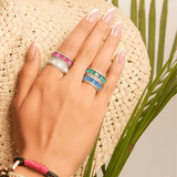 Colored Baguette Stone Band Ring - Bansri Mehta Design