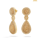 Kelly Crystal Encrusted Tear Drop Earrings - Bansri Mehta Design