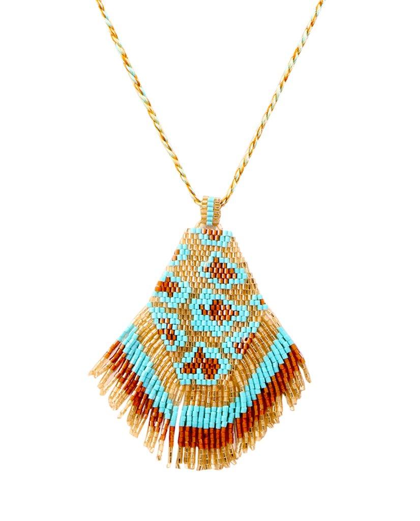 Beaded Aztec Tassel Necklace - Bansri Mehta Design
