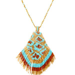 Beaded Aztec Tassel Necklace - Bansri Mehta Design