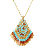 Beaded Aztec Tassel Necklace - Bansri Mehta Design