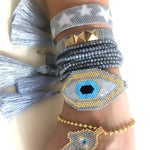 Cuboid Star Studded Beaded Adjustable Bracelet - Bansri Mehta Design