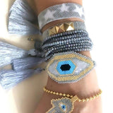 Cuboid Star Studded Beaded Adjustable Bracelet - Bansri Mehta Design