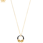 Gold Deux Panthera Headed Necklace, Bracelet Cuff, Earring & Ring - Bansri Mehta Design
