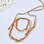 Gold Cowrie Shell Necklace & Bracelet/Anklet Set - Bansri Mehta Design