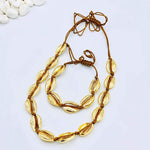 Gold Cowrie Shell Necklace & Bracelet/Anklet Set - Bansri Mehta Design