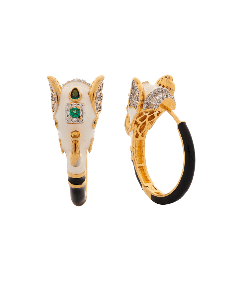 Safari Ele Necklace, Bracelet, Hoop Earrings & Ring Set - Bansri Mehta Design
