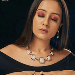 Cuboid Interlink Statement Collar Necklace & Earring Set - Bansri Mehta Design